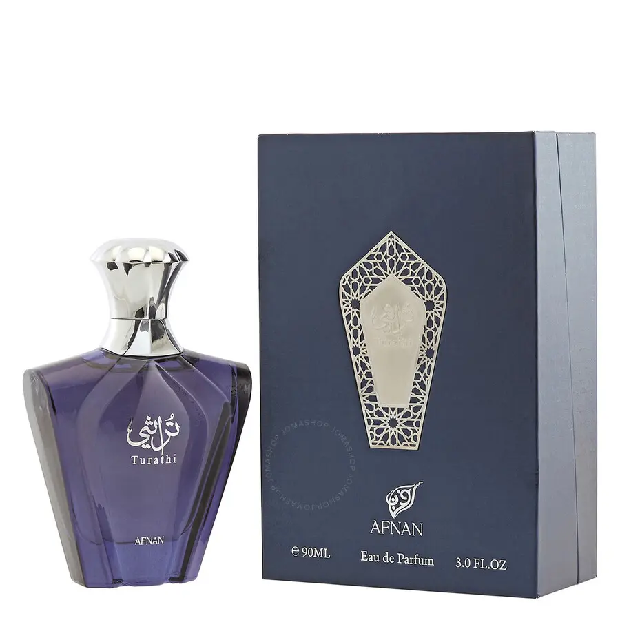 AFNAN Turathi Blue 3 Oz Eau de Parfum for Men, Fresh Citrus Spicy Musky Woody Scent, Exquisite Fragrance for Men's Colognes