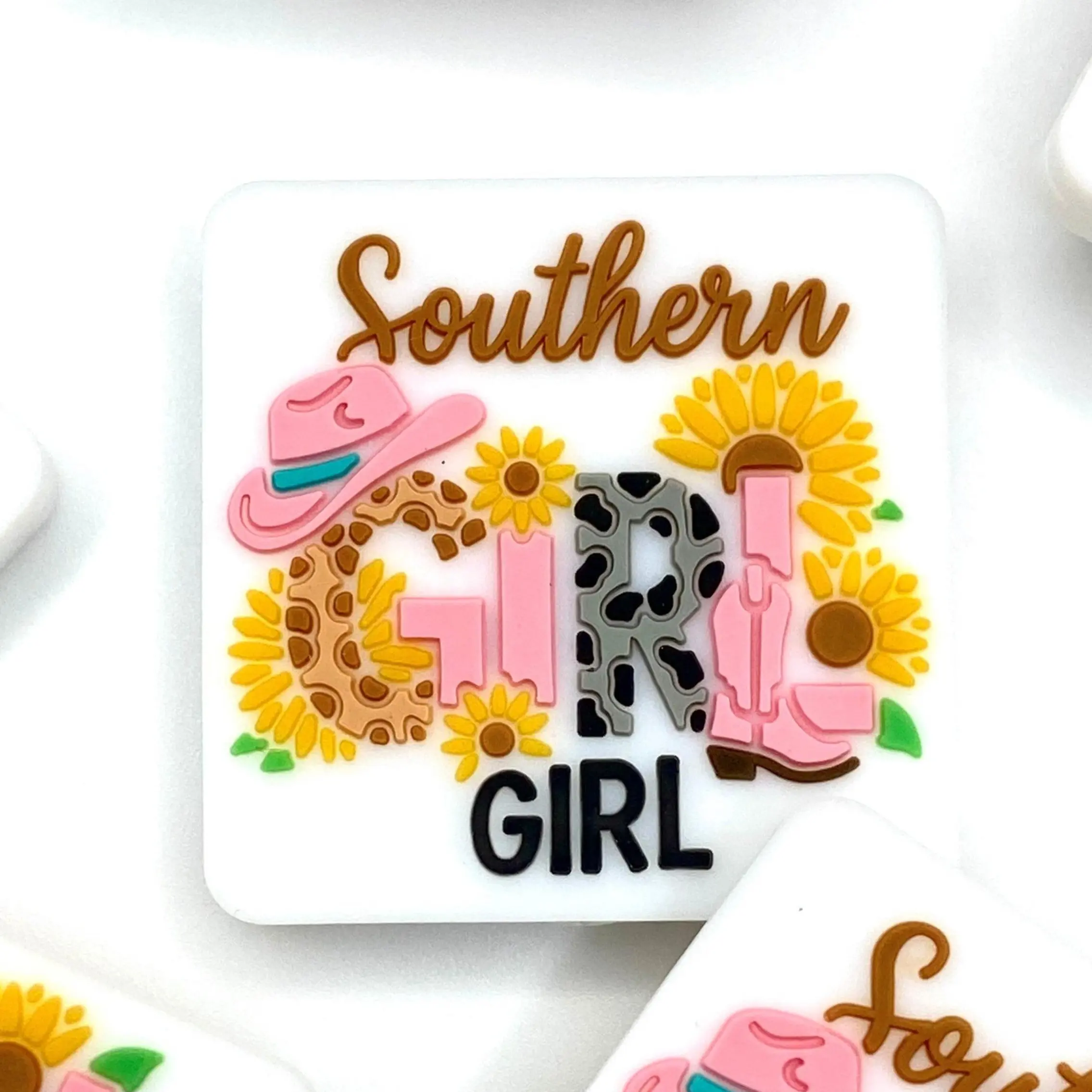 1pc Southern Girl Girl Silicone Focal Beads - Western Theme Cowgirl Life Crafting & Beading DIY Supplies
