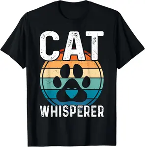 Cat Whisperer Unisex T-Shirt - 100% Cotton Relaxed Fit Tee with Vivid Digital Print Design for Men & Women - Top
