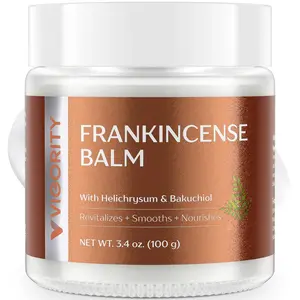 Vigority Frankincense Balm: Restorative Moisturizer for Dry, Mature & Cracked Skin – Smooths Aging Skin with Helichrysum & Bakuchiol - Hydrates, Nourishes & Revitalizes for Face & Body – 3.4 oz