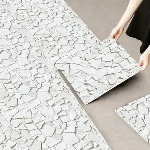 10 pieces of 2D flat PVC floor sticker - artistic and creative pattern, floor self-adhesive decorative tile sticker, 11.81 x 11.81 inches, suitable for floor renovation in kitchens, living room