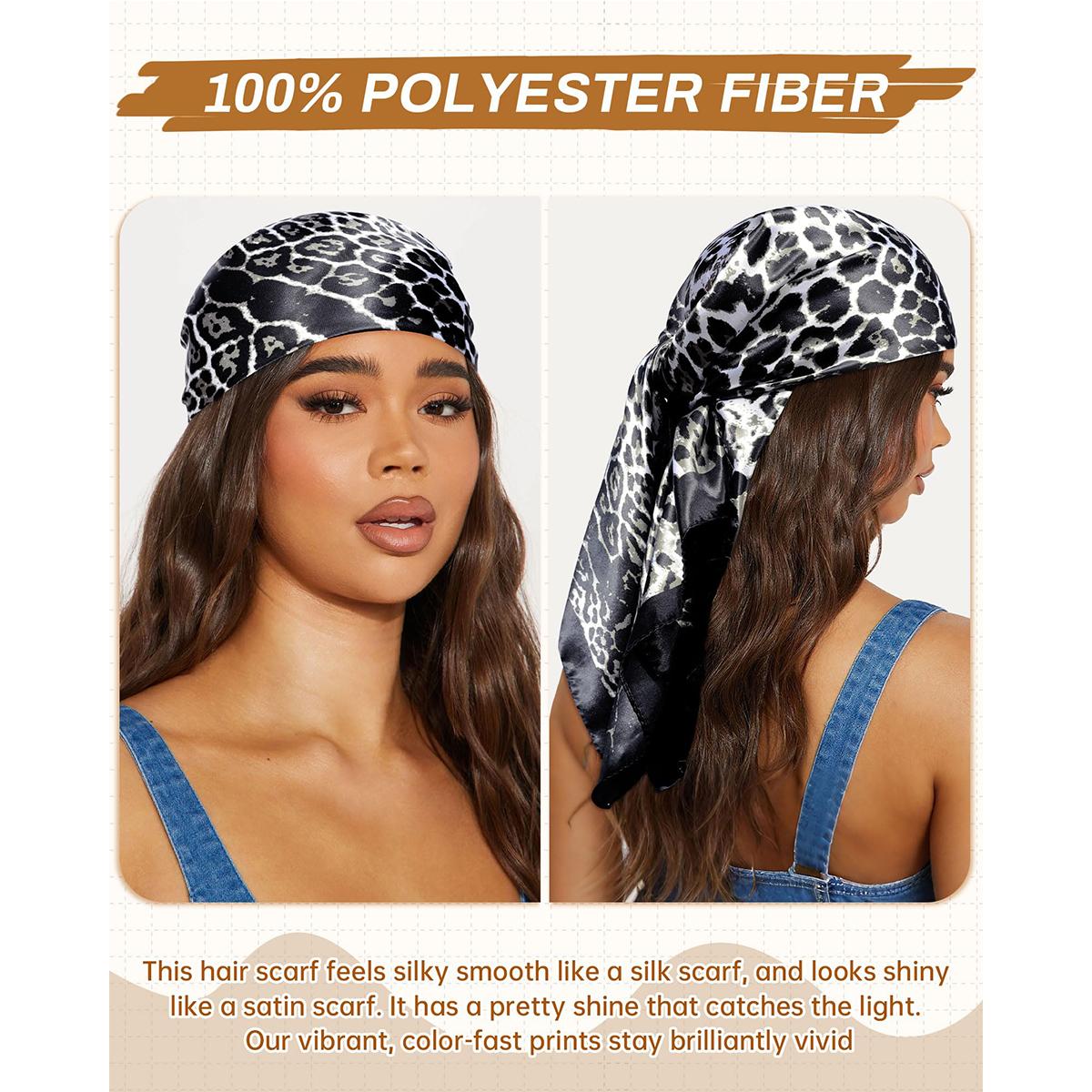 AWAYTR 35” Square Head Scarf for Women 3 Pack Silk Like Polyester Headscarf Hair Neck Scarf Top Bandanas for Sleeping AWAYTR 35” Square Head Scarf for Women 3 Pack Silk Like Polyester Headscarf Hair Neck Scarf Top Bandanas for Sleeping