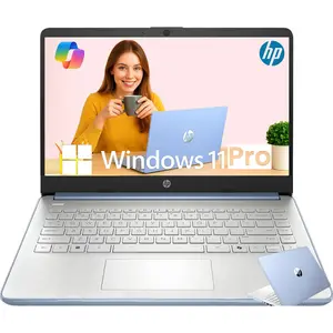 HP 14 Inch Student and Business Laptop, Intel N150(Beats N4120) with 4GB RAM+128GB UPS+256 GB MSD, Ultra Thin and Light Laptop, Windows 11 Pro, Blue