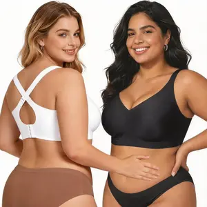 CORLIX Minimizer Push Up T-Shirt Bra, Minimalist Smooth Soft Yarn Everyday Comfort No Underwire Women Basic Underwear Wirefree Everyday Bralette,Women Jelly Bras Wirefree Full Coverage No Underwire Everyday Bras Comfortable Wireless Padded Tshirt Bra Eleg