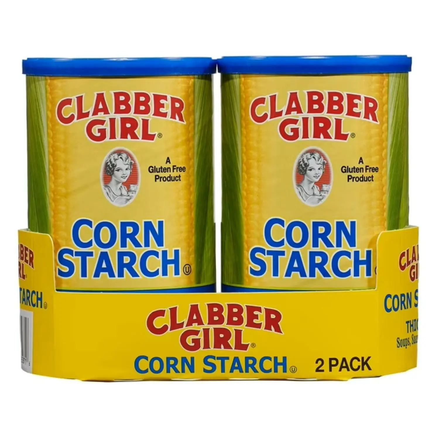Clabber Girl Corn Starch, 16 oz Each, 2-Pack, 32 oz Total, Cooking and Baking Thickener