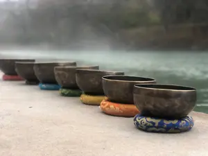 Second Song Collection: 7 Bowl Curated Chakra Set- 7 Handmade Bowls From Nepal, From 5 To 10 Inches, Corresponding To Each Chakra