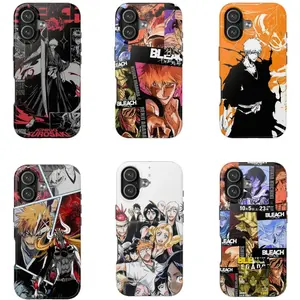 Bleach Ichigo Kurosaki anime phone case, compatible with iPhone 17/16/15/14/13/12/11 and Samsung Galaxy S21-S25, provides protection and shock resistance.