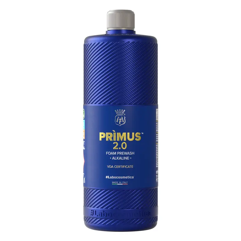 Labocosmetica PRIMUS 2.0 Alkaline Foam Prewash Cleaner - VDA Certified, Potassium Hydroxide Formula, Car Detailing Products with 1:10 Summer Mud/1:5 Winter Dilution, Odour Removal, Polish Residue Lift for Cars/Motorcycles
