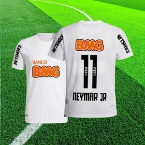NO.11 Neymar JR 11 12 Home Short Sleeve Jersey Retro Soccer Jersey White Fans Version