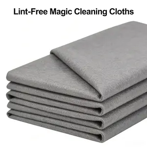 10-Count Thick Plain Microfiber Cleaning Cloth Pack - Streak-Free Microfiber Towel, Removable, Washable, Reusable, Multifunctional for Glass, Kitchen Home Care Supplies