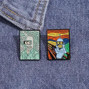 American Comedy Comics Enamel Pins Cartoon Animated Films Metal Brooches Lapel Badge Backpack Accessories Gift for Kids Friends
