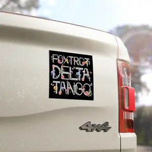 Floral Foxtrot Delta Tango Car Magnet, FDT Magnet Sticker, Subtle Anti Trump Car Decor, Feminist Resist Fascism,Democrat Gift Anti MAGA 8647