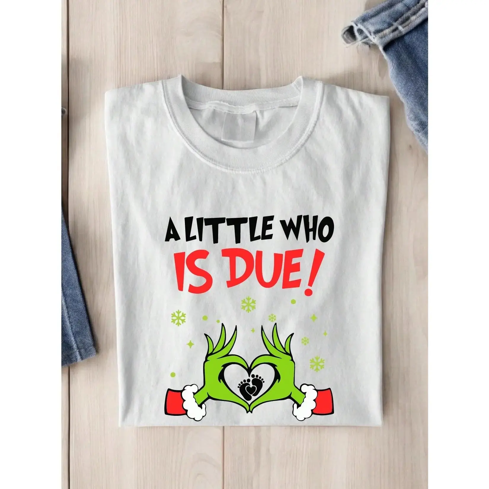 Christmas Pregnancy Announcement Shirt, A Little Who Is Due T-Shirt, Maternity X-Mas Shirt, Baby Reveal Holiday Tee, New Mom Gift For Christmas
