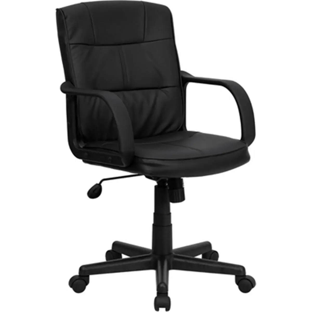 212 MAIN Heavy-Duty Swivel Office Chair, Classic Black Task Chair with Adjustable Pneumatic Seat and Armrests, 250 lbs Capacity, Swivel Chair