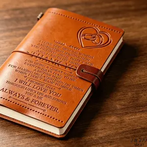 Modern Faux Leather Hardcover Refillable Notebook, 1pc with 140 Pages, Elegant Journal for Daily Office Use, Thoughtful Anniversary & Wedding Gift for Your Spous