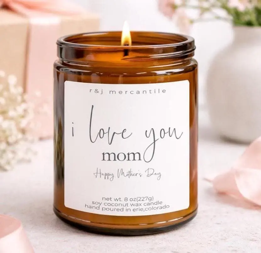 I Love You Mom Candle Gift, Mothers Day Candle from Son or Daughter, Gift for Mom, Cute Mom Candle, Mom Appreciation Gift