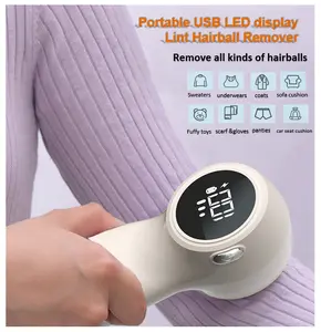 Portable Fabric Shaver,Rechargeable Lint Remover for Clothes , automatic Electric Lint Shaver with Digital Display for Removing Fuzz and Pill automatic home cleaning sofa cushion automatic home cleaning fabric  tool Lcd