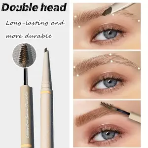 HERORANGE double-ended eyebrow pencil and eyebrow dye, three colors of brown, light brown and dark brown, double-ended design, free choice, waterproof, anti-smudge, long-lasting color fixation
