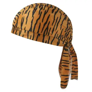 Pirate Hat/Headscarf, 100% polyester fiber, gender-neutral tartan woven animal print pattern for men and women, suitable for outdoor cycling, athletics, and 5SE2