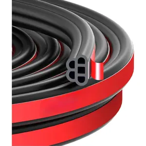 Car Door Seal Strips - Self-Adhesive 5-Hole Design | Universal Fit Trucks/Pickups/RVs | 32.8ft Double-Layer Soundproof Rubber Weatherstripping