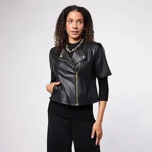 Colleen Lopez Collection CL Faux Leather SS jacket