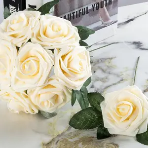 50pcs Realistic Rose Flowers with Stems, Boxed Pe Flower Holders, Foam Flowers, Ideal for Decorations, Floral Arrangements, Home Décor