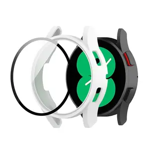 Tablet Cover For Samsung Galaxy Watch 4 Screen Protector Case 40Mm Tempered Glass Protective Film And Pc Watch Cover