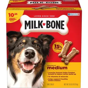 Milk-Bone Original Dog Treats for Medium Dogs – 10 lb Crunchy Biscuit Snacks