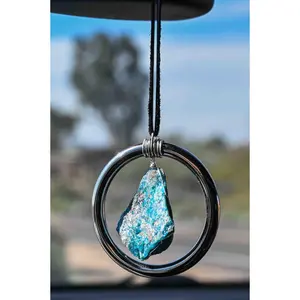 Personal Power Apatite Silver Car Charm