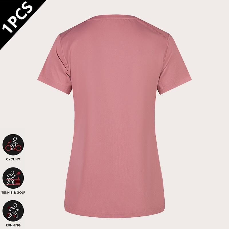4-pack women’s quick-dry sports T-shirts, solid-color quick-dry sports T-shirts, women’s multicolor versatile cycling short-sleeve shirts, made from high-stretch quick-dry fabric with excellent moisture absorption and sweat wicking, simple versatile fit,