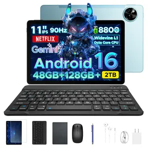 P11 Newest 11 Inch Tablet, Android 16 Tablet with Gemini AI, 48GB RAM+128GB ROM/TF 2TB, T7250, 90Hz Display 8800mAh Tablets with Keyboard, Pen, 13MP+5MP, 3.5mm Headphone, 5G WIFI
