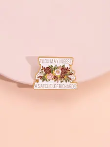 Vintage Letter & Floral Design Brooch, Hat Pins, Flower Brooch Pin, Bouquet Daisy Pin, Durable Metal Pins, Cute Clothes Badge for Women & Men, Enamel Pin Suitable for Backpacks, Jeans, Scarves, Hats Decoration