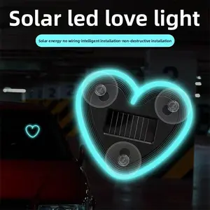 2 pack Heart LED Solar Lights – Rechargeable Car Interior & Party Decoration, Romantic Mood Lighting