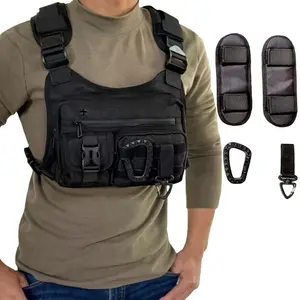 Outdoor Sports Tactical Vest Multi-Functional Cycling Chest Bag, Tactical Equipment, Weight Reduction Thick Shoulder Pads, Pressure Relief Pad