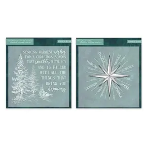 Crafts & Sewing Stamps By Me Festive Star & Warm Wishes 3D HD Stamp & Emboss Set of 2