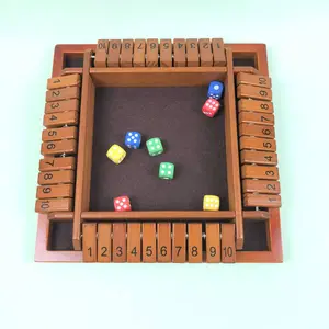 Four sided brown board game, standard version, including 8 dice, party board game, suitable for children over 14 years old, suitable for  entertainment, Thanksgiving, Christmas, New Year gifts 2-4 player family box