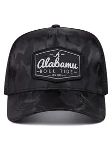 1pcs hat Alabamu Boll Tide Patch Trucker Cap, Black Camo Mesh Curved Brim Baseball Hat
