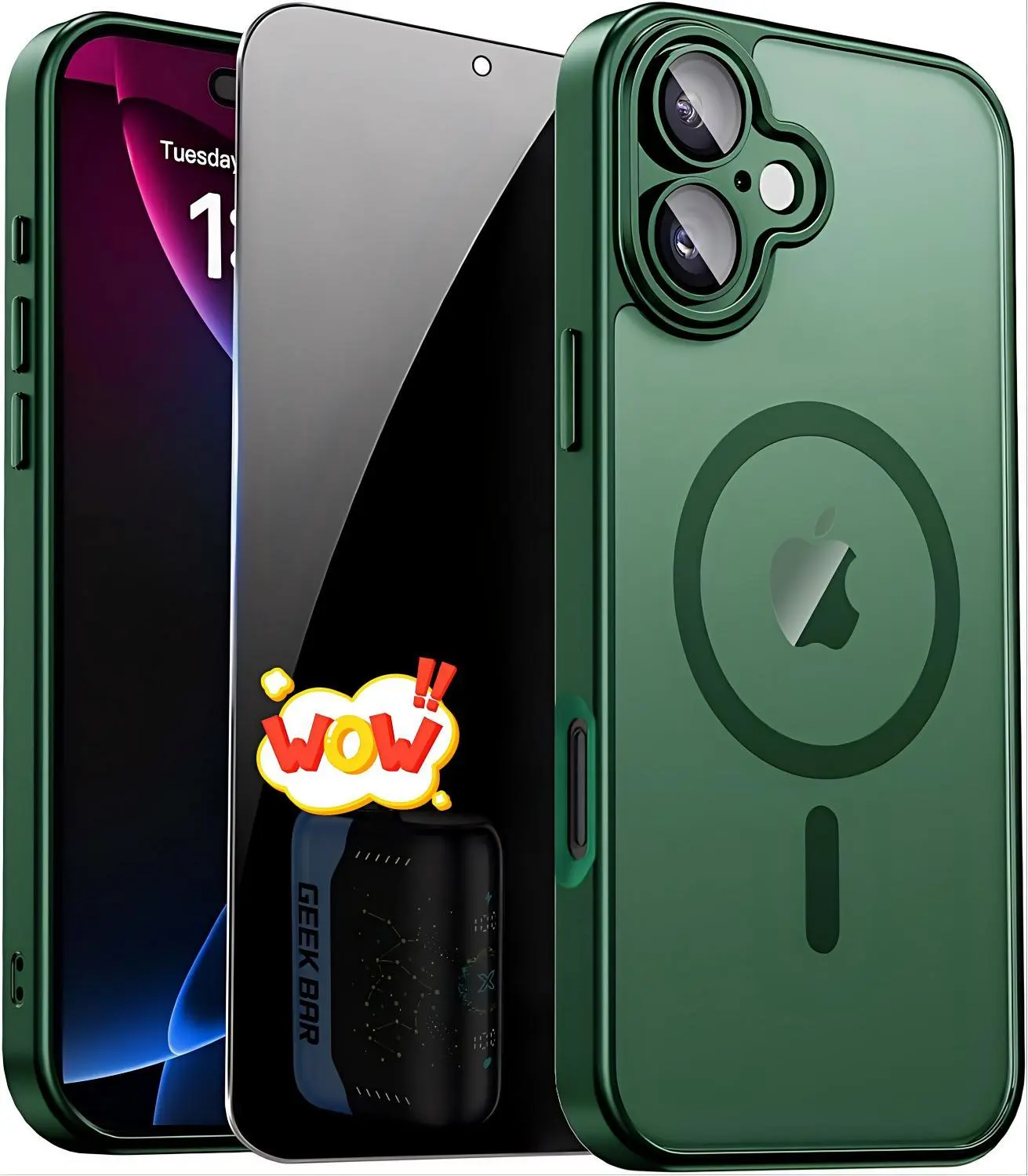 This is geek bar Mafia Mystic Phone Case with 100 & 360 Degree Gear Rotating Ring Unique Ring Stand for Enhanced Phone Support