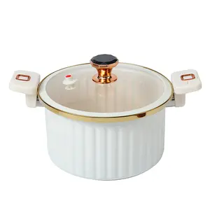 Non stick enamel micro pressure cooker, 10L large capacity non stick pressure cooker, push-pull lock pressure cooker, stew pot, enamel soup pot, stainless steel cookware, oval slow stew pot