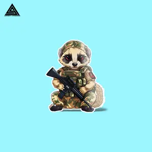 Tactical Meerkat Sticker || vinyl sticker, water bottle sticker, tumbler stickers, laptop decals, waterproof sticker, tactical stickers Stickermule hydro flask Decor Decorative
