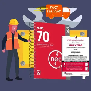 NFPA 70, National Electrical Code (NEC) 2026 Spiral + Index Tab – Complete Electrical Guide for Electricians & Contractors