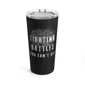 Fighting Battles Tumbler 20oz (Black) Drinkware Drinkware Drinkware Lid Drink