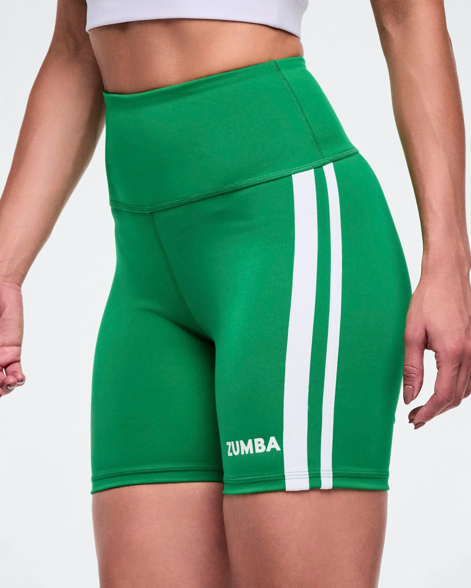 Color Spree High Waisted Biker Shorts - Green