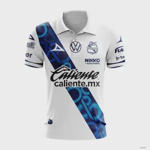 Customized 2025 Club Puebla Soccer Home Polo Shirt - Personalized Fan Jersey T-Shirt