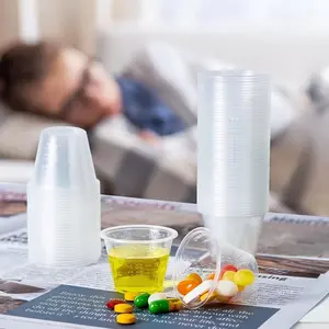 Disposable Medicine Cups (100 Pack, 1 Ounce Each), Durable Plastic Pill Dispenser, 30ML Capacity, Ideal for Measuring and Taking Medications