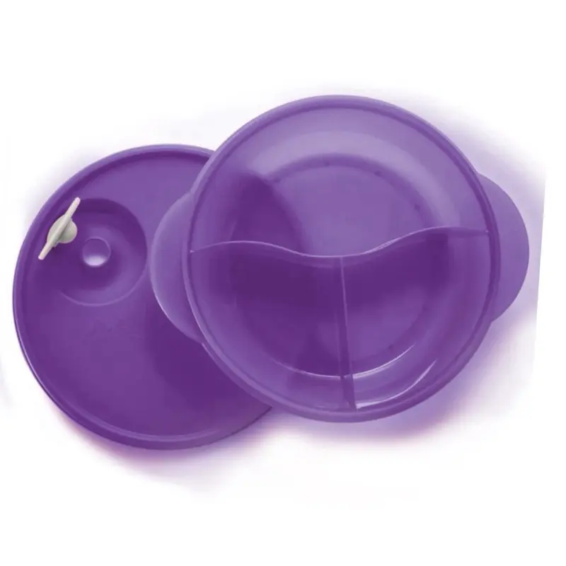 BPA-Free Divided Meal Prep Lunch Containers with Handle - Durable Plastic Kitchenware, Microwave-Safe, Portion-Sized for Meal Storage & Reheating, Purple Containers, Bpa Free Containers