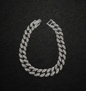 Silver Studded Cuban Link Chain (wider link) - Item #: 025