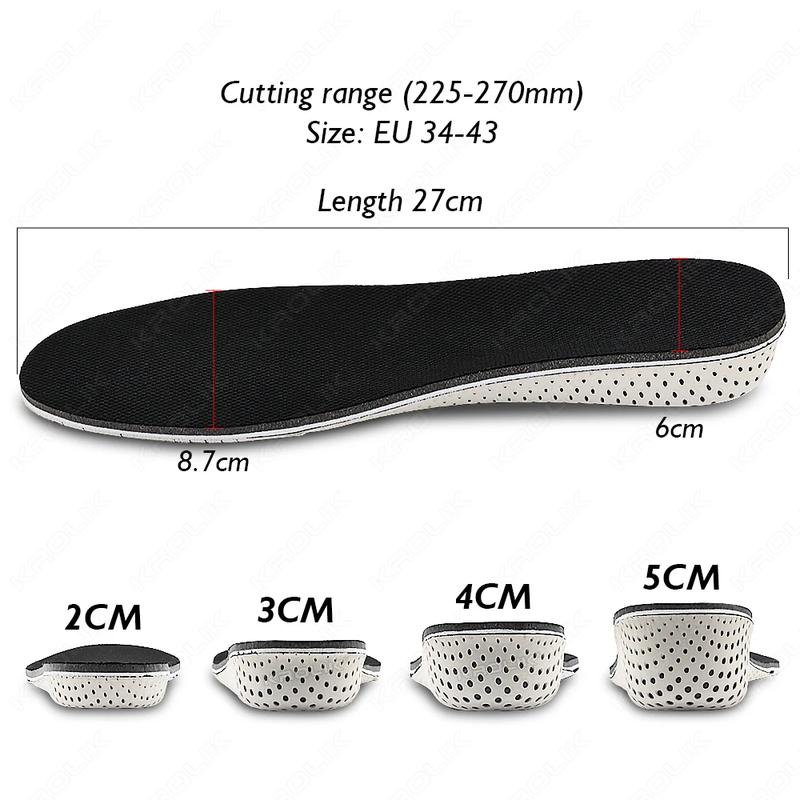 2/3/4/5CM Taller Invisible Height Increase Insoles Men Women Shoes Insole EVA Memory Foam Heel Lifting Cushion Heighten Shoe Pad