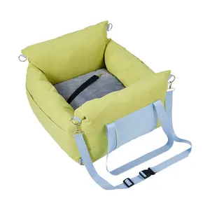 2-in-1 Dog Car Booster Seat & Travel Bed - Stop Dog Car Anxiety! Super Safe Metal Buckle Vehicle Puppy Car Seat with Window View, Waterproof Washable Memory Foam Dog Bed For Car Travel, Fits Small Medium Breeds, Fast US Shipping