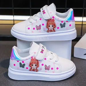 NewNew[Cute |                 ]  White Sneakers |                 Cute Cartoon Designs |                 for Girls, Perfect for Spring And Autumn Casual Wear Skateboard Shoes